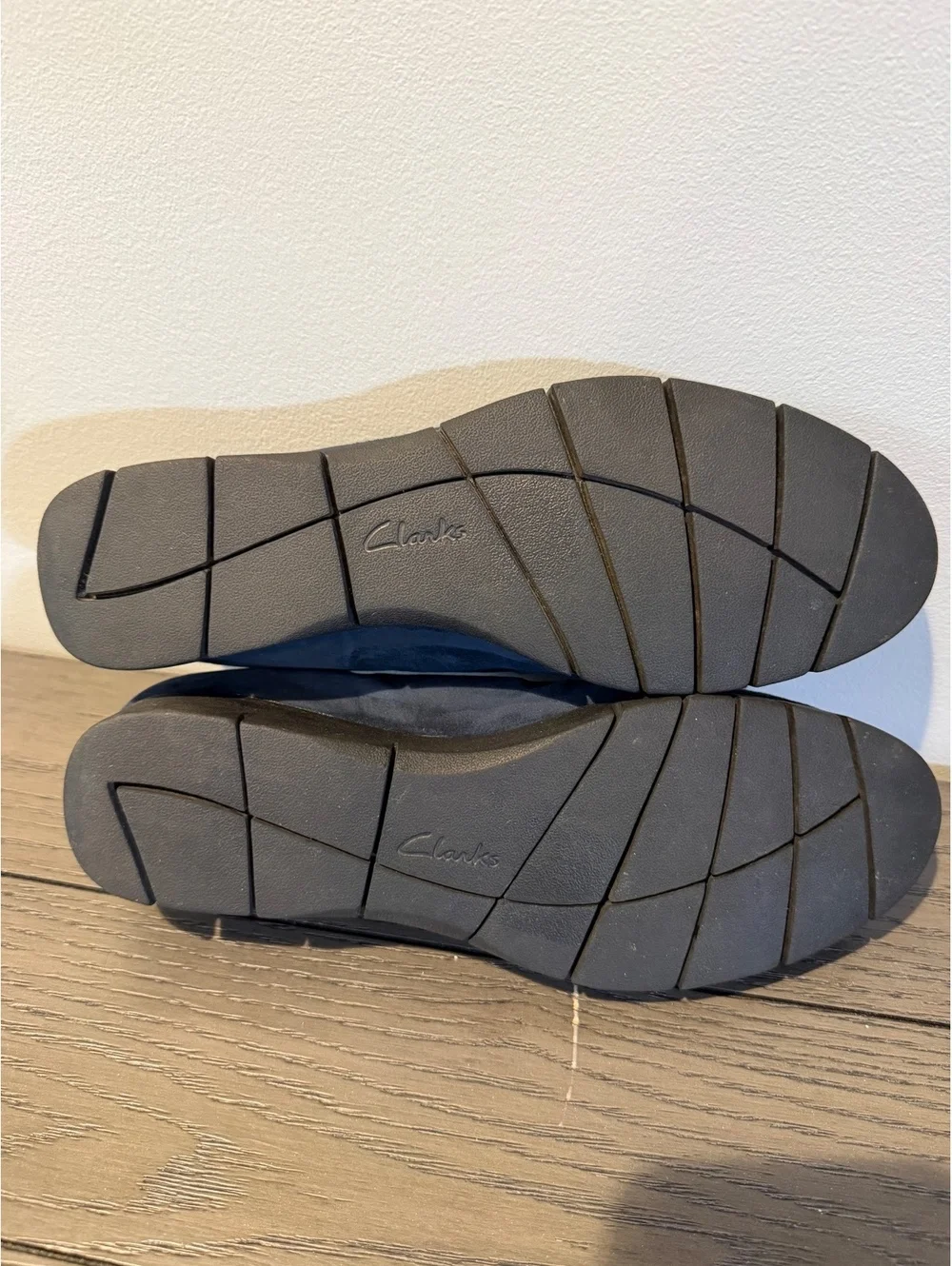 Clarks Navy Blue Suede Wedges Size 8